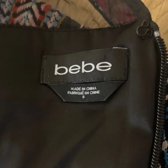 Bebe Fable Stripe Fit and Flare Mini Dress size 8 - Picture 8 of 12